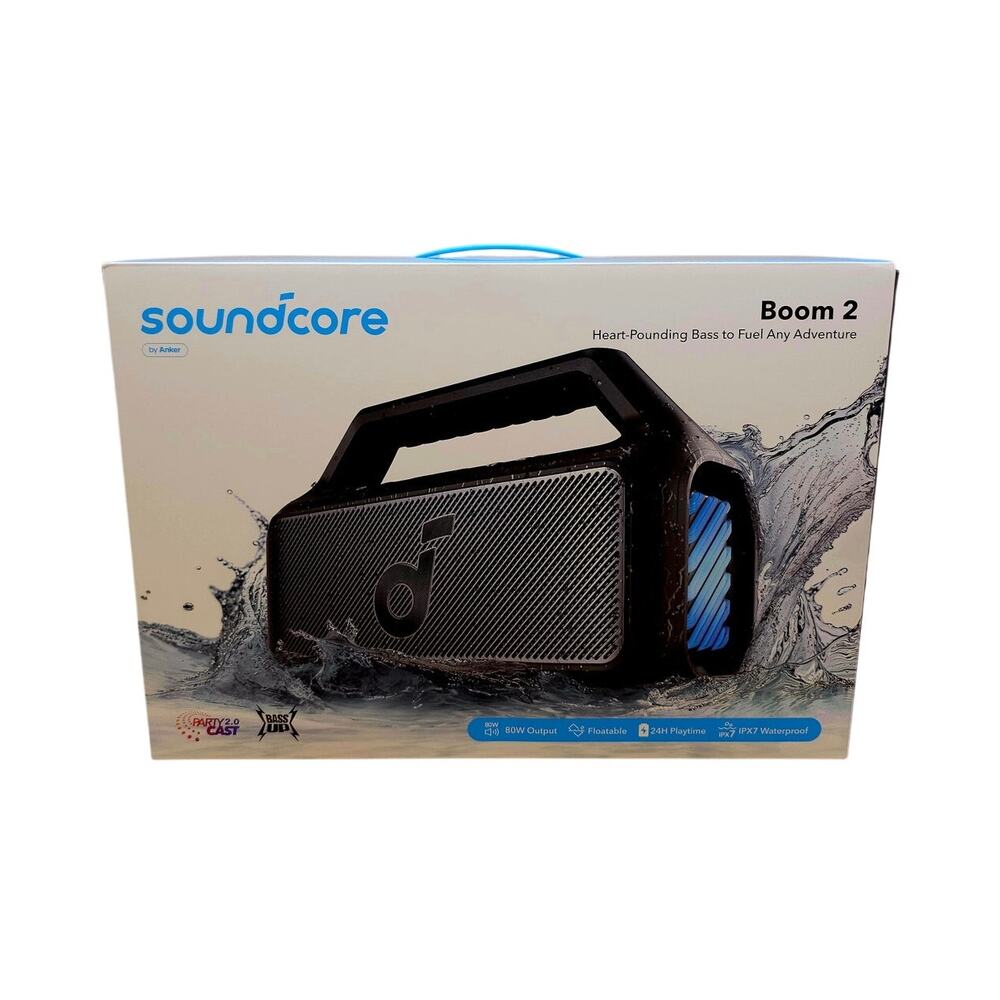 Soundcore Boom 2 Portable Speaker 80 Watt 24 Hour Play Outdoor IPX7 Power Bank